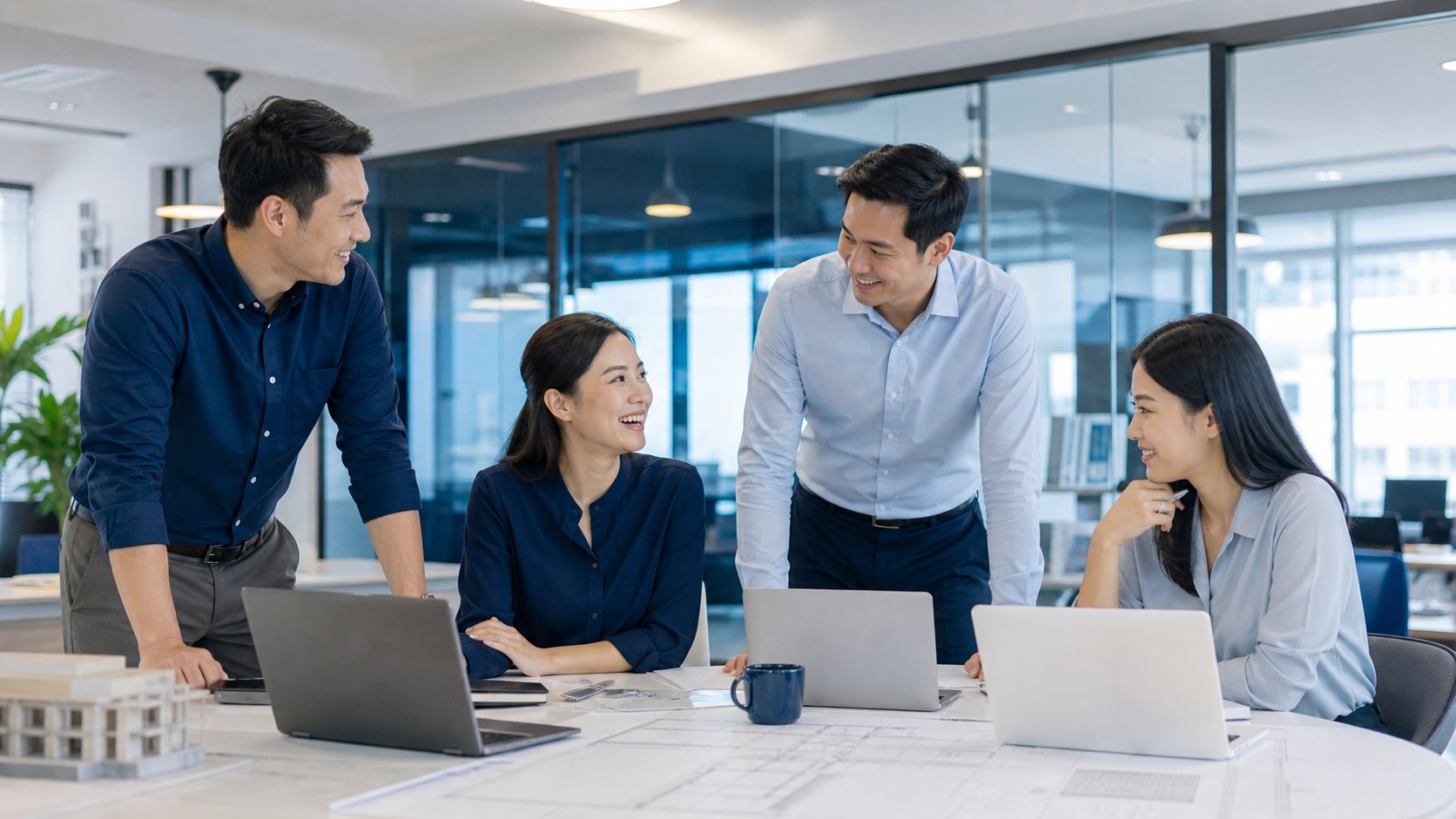 INDEX team members collaborating in an engineering office.